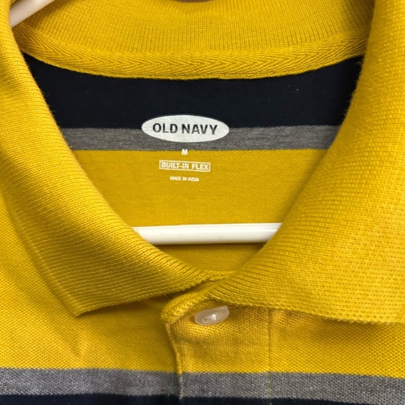 Old Navy Yellow and Navy Striped Polo Shirt - Picture 2 of 3